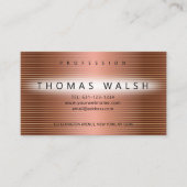 Elegante moderne koperen kaart met gouden lijnen visitekaartje (Voorkant)