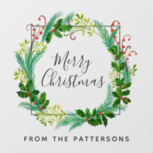 Elegante moderne krans familienaam Prettig kerstfe