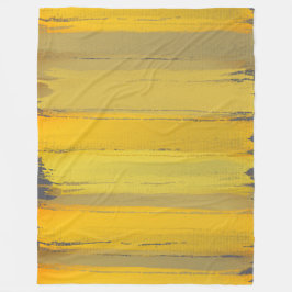 Elegante moderne kunst geel taupe grijs luxe klass fleece deken