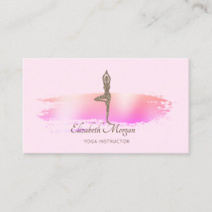 Elegante Moderne Kwaststreek Glitter Yoga Meisje R Visitekaartje