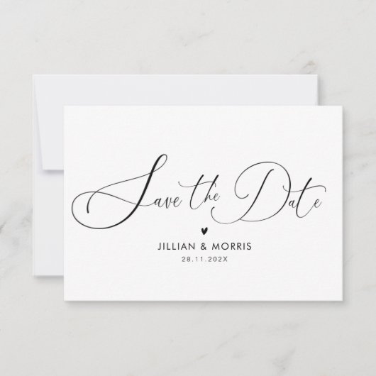 elegante moderne lettering save the date uitnodigi kaart (Voorkant)