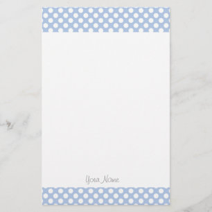 Elegante, moderne lichtblauwe stippen op maat briefpapier