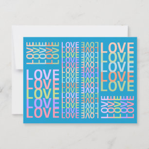 Elegante moderne "LIEFDE" kleuren op rijke blauwe Briefkaart