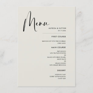 Elegante & moderne Light Sage groene bruiloft Menu