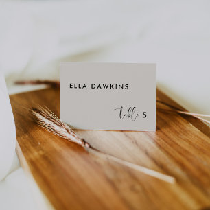 Elégante moderne Lumière mariage carte de place in