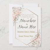 Elegante moderne luxe bruiloft uitnodiging | Roos (Voorkant)