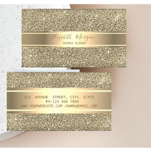 Elegante Moderne Luxe Glitter, Gouden Streep Visitekaartje