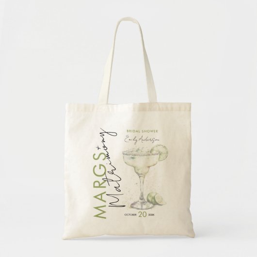 Elegante moderne margarita's en huwelijksfeest bru tote bag (Voorkant)