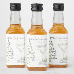 Elegante moderne Margs en Huwelijk Vrijgezellenfee Likeurfles Etiket