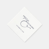 Elegante moderne marine blauwe bruiloft servet (Hoek)