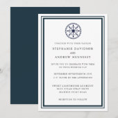 Elegante moderne marine nautisch minimalistisch bl kaart (Voorkant / Achterkant)