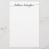 Elegante Moderne Meisjesachtige Swash Script Naam Briefpapier (Voorkant)