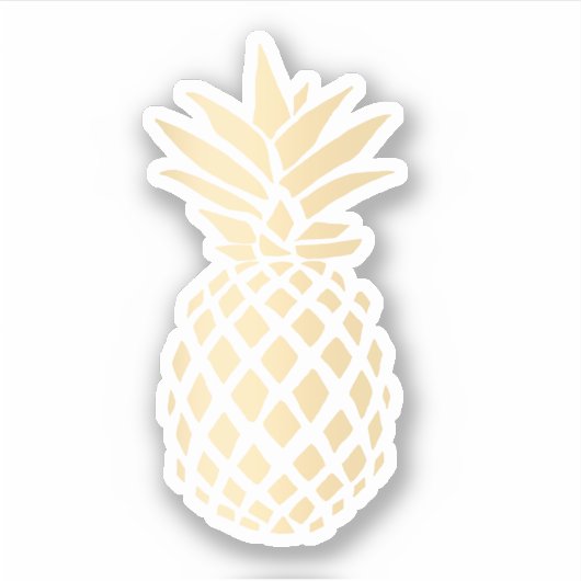 Elegante moderne meisjesgouden ananas sticker (Voorkant)