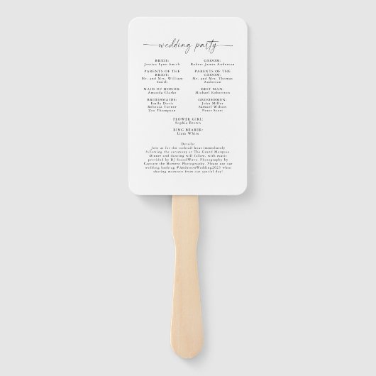 Elegante, moderne minimale bruiloft fan handwaaier (Achterkant)