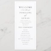 Elegante moderne minimale huwelijksceremonie programma (Voorkant)