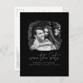 Elegante moderne minimalist Bewaar de datum Foto A Aankondigingskaart (Voorkant / Achterkant)