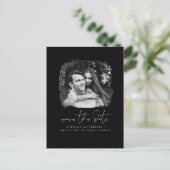 Elegante moderne minimalist Bewaar de datum Foto A Aankondigingskaart (Staand voorkant)