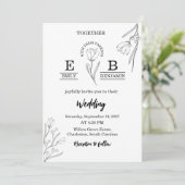 Elegante Moderne Minimalistische Bloemen Eenvoudig Kaart (Staand voorkant)