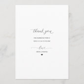 Elegante moderne minimalistische bruiloft ontvangs menu (Achterkant)