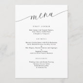 Elegante moderne minimalistische bruiloft ontvangs menu (Voorkant)