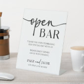 Elegante moderne minimalistische bruiloft open bar reclamebord met voetstuk (Insitu)