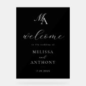 Elegante moderne minimalistische bruiloft welkom acryl bord (Voorkant)