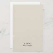 Elegante moderne minimalistische eigen naam briefpapier (Voorkant / Achterkant)
