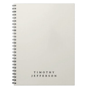 Elegante moderne minimalistische eigen naam notitieboek