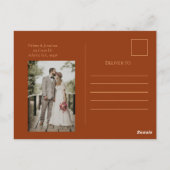 Elegante moderne minimalistische foto bruiloft dan briefkaart (Achterkant)