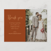 Elegante moderne minimalistische foto bruiloft dan briefkaart (Voorkant)