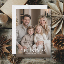 Elegante moderne minimalistische foto kerstkaart