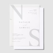 Elegante moderne minimalistische gedurfde Initiale Vellum Uitnodigingen (Offset)