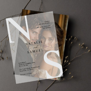 Elegante moderne minimalistische gedurfde Initiale Vellum Uitnodigingen