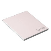 Elegante moderne minimalistische girly licht roze notitieblok (Schuin)
