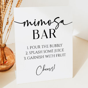 Elegante moderne minimalistische Mimosa bar Reclamebord Met Voetstuk