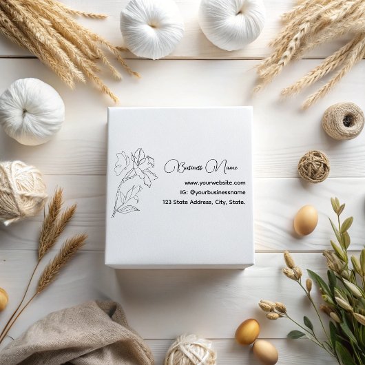 Elegante moderne minimalistische outline bloem vli rubberstempel