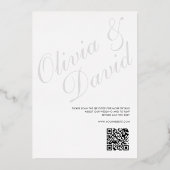 Elegante moderne minimalistische RSVP QR terug bru Folie Uitnodiging (Achterkant)