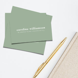 Elegante Moderne Minimalistische Saliegroene QR-co Visitekaartje