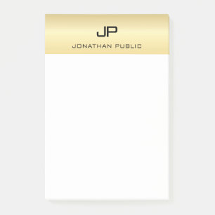 Elegante moderne minimalistische trendy gouden wit post-it® notes