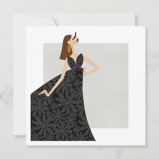 Elegante moderne mode-illustratiekaart kaart (Voorkant)