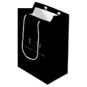 Elegante Moderne Moderne Minimalistische Monogram Medium Cadeauzakje (Voorkant Gekanteld)