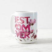 Elegante moderne moeder's beste moeder ooit roze b koffiemok (Voorkant links)