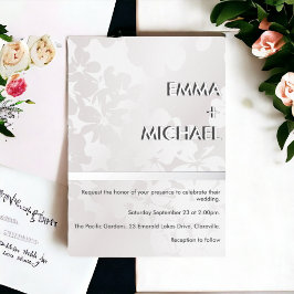 Elegante Moderne Monochrome Zilveren Folie Uitnodi Uitnodiging