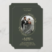 Elegante Moderne Monogram Bruiloft Groene Gouden K Save The Date (Voorkant / Achterkant)