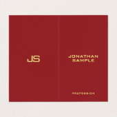 Elegante Moderne Monogram Initiaal Verticale Vouw Visitekaartjes (Buitenkant ongevouwen)