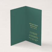 Elegante Moderne Monogram Initiaal Verticale Vouw Visitekaartjes (Binnen)