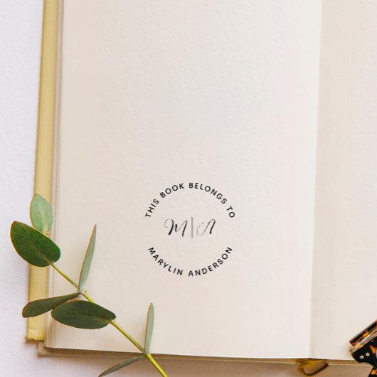 Elegante Moderne Monogram Minimalistische Aangepas Rubberstempel