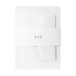 Elegante Moderne Monogram Neutrale Huwelijk Uitnodigingen Wikkel