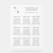 Elegante Moderne Monogram Trouwstoel Grafiek Acryl Bord (Voorkant)