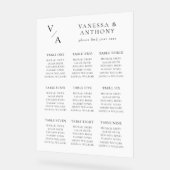 Elegante Moderne Monogram Trouwstoel Grafiek Acryl Bord (Hoek)